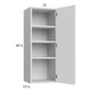 RTA Euro Gloss White 15" x 40-1/4" Wall Cabinet with 2 Finished End Panels