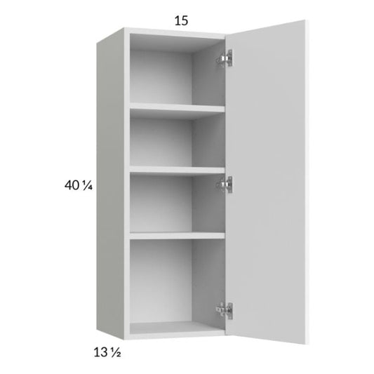 RTA Euro Gloss White 15" x 40-1/4" Wall Cabinet with 2 Finished End Panels