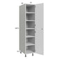 RTA Euro Gloss White 15" x 71" - 1/4" Utility Cabinet with 1 Door and 1 Finished End Panel