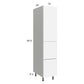 RTA Euro Gloss White 15" x 71" - 1/4" Utility Cabinet with 1 Door and 2 Drawers