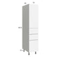 RTA Euro Gloss White 15" x 71" - 1/4" Utility Cabinet with 1 Door and 3 Drawers and 1 Finished End Panel
