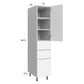 RTA Euro Gloss White 15" x 71" - 1/4" Utility Cabinet with 1 Door and 3 Drawers
