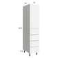 RTA Euro Gloss White 15" x 71 - 1/4" Utility Cabinet with 1 Door and 4 Drawers and 1 Finished End Panel