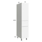 RTA Euro Gloss White 15" x 71" - 1/4" Utility Cabinet with 2 Doors and 1 Drawer