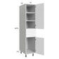 RTA Euro Gloss White 15" x 71" - 1/4" Utility Cabinet with 2 Doors and 1 Drawer and 2 Finished End Panels