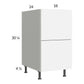 RTA Euro Gloss White 18" 2-Drawer Base Cabinet with 1 Finished End Panel