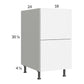 RTA Euro Gloss White 18" 2-Drawer Base Cabinet with 1 Inner Drawer and 1 Finished End Panel
