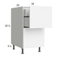 RTA Euro Gloss White 18" 2-Drawer Base Cabinet with 1 Inner Drawer