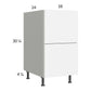 RTA Euro Gloss White 18" 2-Drawer Base Cabinet