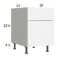 RTA Euro Gloss White 18" 2-Drawer Desk Base Cabinet and 1 Finished End Panel