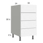 RTA Euro Gloss White 18" 4-Drawer Base Cabinet