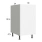 RTA Euro Gloss White 18" Full Height Door Base Cabinet with 2 Finished End Panels