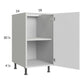 RTA Euro Gloss White 18" Full Height Door Base Cabinet with 2 Finished End Panels