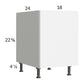 RTA Euro Gloss White 18" Full Height Door Desk Base Cabinet