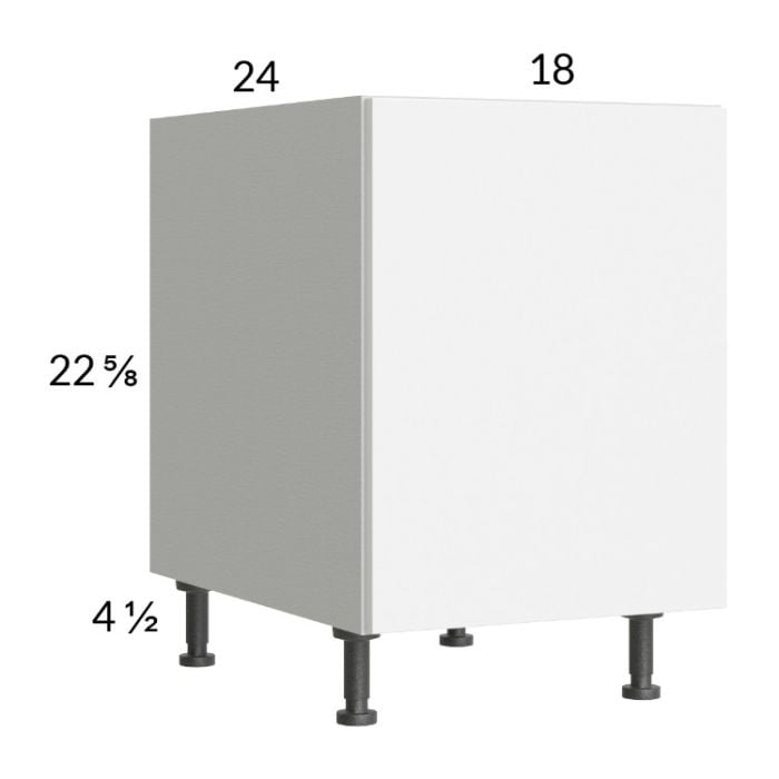 RTA Euro Gloss White 18" Full Height Door Desk Base Cabinet