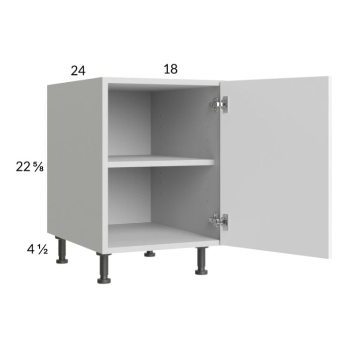 RTA Euro Gloss White 18" Full Height Door Desk Base Cabinet