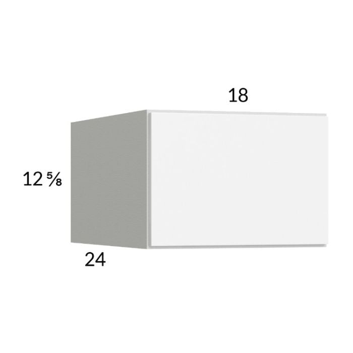 RTA Euro Gloss White 18" x 12-5/8" x 24" Wall Cabinet with 1 Finished End Panel