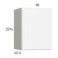RTA Euro Gloss White 18" x 22-5/8" Wall Cabinet with 2 Finished End Panels