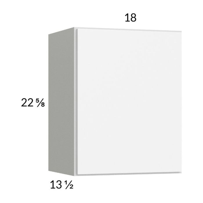 RTA Euro Gloss White 18" x 22-5/8" Wall Cabinet with 2 Finished End Panels