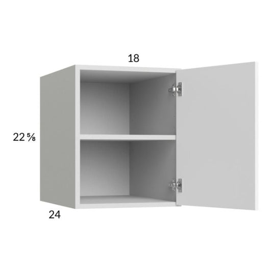RTA Euro Gloss White 18" x 22-5/8" x 24" Wall Cabinet with 1 Finished End Panel