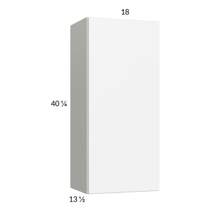RTA Euro Gloss White 18" x 40-1/4" Wall Cabinet with 1 Finished End Panel'