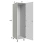RTA Euro Gloss White 18" x 71" - 1/4" Open Utility Cabinet with 1 Door and 1 Finished End Panel and 2 Set of Shelves