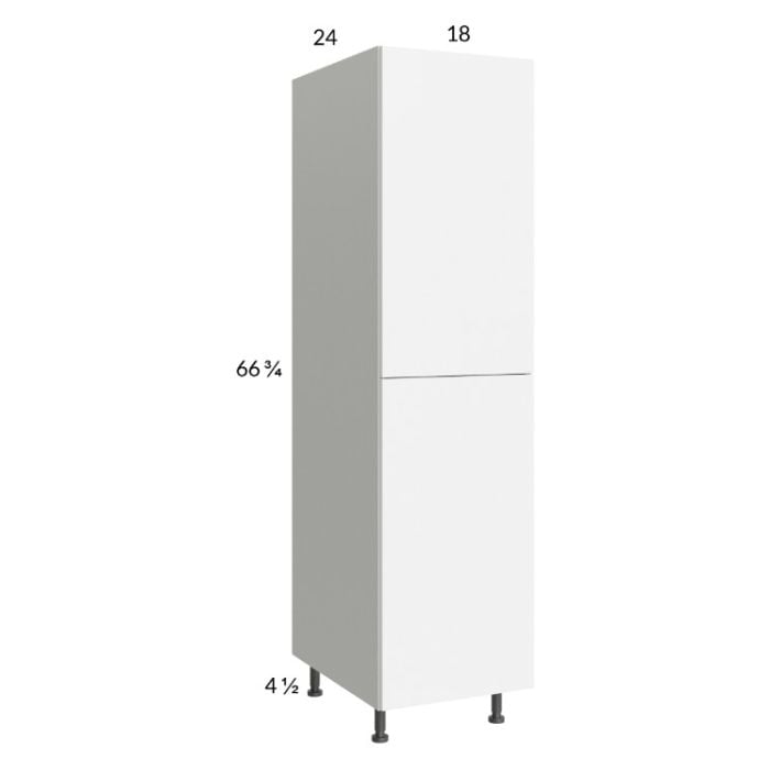 RTA Euro Gloss White 18" x 71" - 1/4" Open Utility Cabinet with 1 Door and 2 Finished End Panels