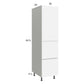 RTA Euro Gloss White 18" x 71" - 1/4" Utility Cabinet with 1 Door, 2 Drawers and 1 Inner Drawer