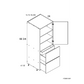 RTA Euro Gloss White 18" x 71" - 1/4" Utility Cabinet with 1 Door, 2 Drawers and 1 Inner Drawer