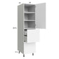 RTA Euro Gloss White 18" x 71" - 1/4" Utility Cabinet with 1 Door, 2 Drawers and 1 Inner Drawer and 2 Finished End Panels