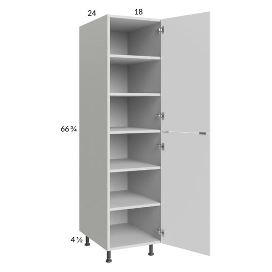 RTA Euro Gloss White 18" x 71" - 1/4" Utility Cabinet with 1 Door and 1 Finished End Panel