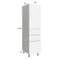 RTA Euro Gloss White 18" x 71" - 1/4" Utility Cabinet with 1 Door and 3 Drawers