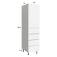 RTA Euro Gloss White 18" x 71" - 1/4" Utility Cabinet with 1 Door and 4 Drawers