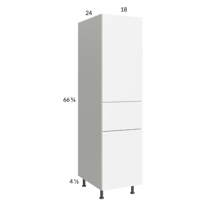 RTA Euro Gloss White 18" x 71" - 1/4" Utility Cabinet with 2 Doors and 1 Drawer and 2 Finished End Panels