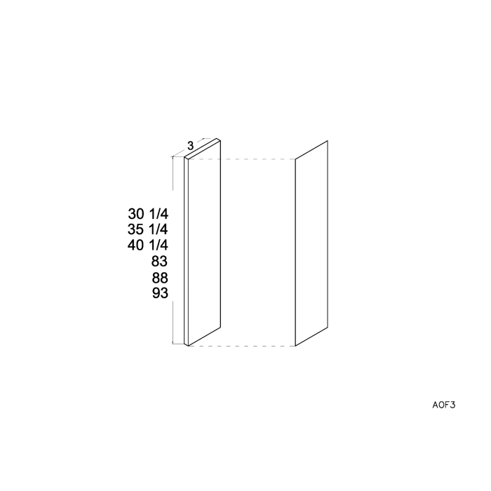 RTA Euro Gloss White 2-7/8" x 83" Overlay Filler