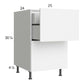 RTA Euro Gloss White 21" 2-Drawer Base Cabinet with 1 Inner Drawer and 1 Finished End Panel
