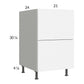 RTA Euro Gloss White 21" 2-Drawer Base Cabinet with 2 Finished End Panels