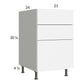 RTA Euro Gloss White 21" 3-Drawer Base Cabinet with 1 Finished End Panel