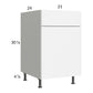 RTA Euro Gloss White 21" Base Cabinet with 1 Finished End Panel