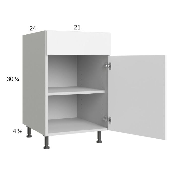 RTA Euro Gloss White 21" Base Cabinet with 2 Finished End Panels