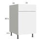RTA Euro Gloss White 21" Base Cabinet with Double Trashcan Pullout