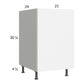RTA Euro Gloss White 21" Full Height Door Base Cabinet with 1 Finished End Panel