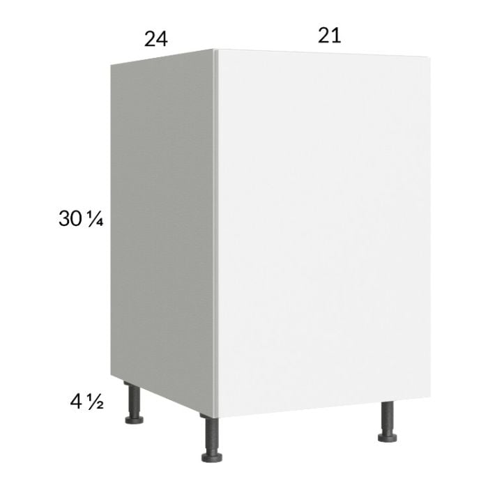 RTA Euro Gloss White 21" Full Height Door Base Cabinet with 1 Finished End Panel