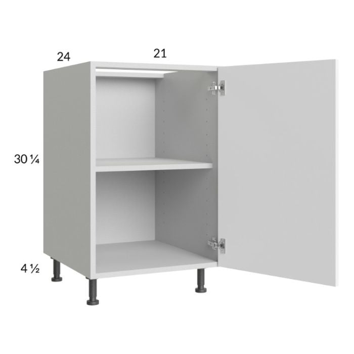 RTA Euro Gloss White 21" Full Height Door Base Cabinet