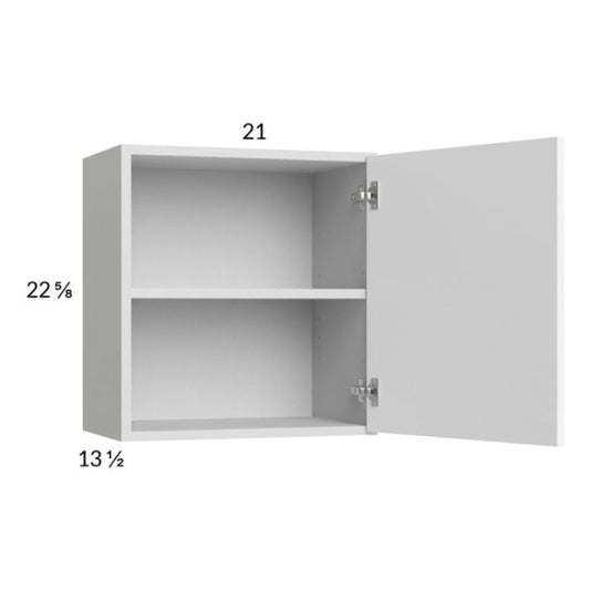 RTA Euro Gloss White 21" x 22-5/8" Wall Cabinet with 1 Finished End Panel