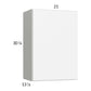 RTA Euro Gloss White 21" x 30-1/4" Wall Cabinet with 1 Finished End Panel