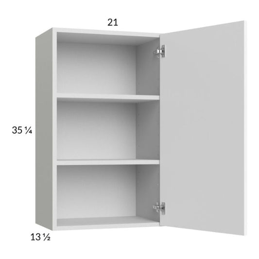RTA Euro Gloss White 21" x 35-1/4" Wall Cabinet with 1 Finished End Panel