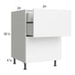 RTA Euro Gloss White 24" 2-Drawer Base Cabinet with 1 Inner Drawer and 1 Finished End Panel