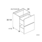 RTA Euro Gloss White 24" 2-Drawer Range Base Cabinet with 1 Finished End Panel