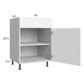 RTA Euro Gloss White 24" Base Cabinet with 1 door and 1 Finished End Panel